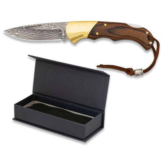 Albainox Couteau de poche Couteau pliant Albainox 18750 lame damas