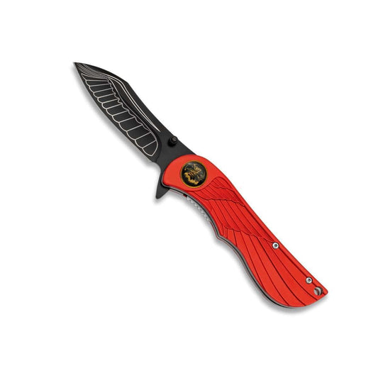 Albainox Couteau de poche Couteau pliant assisté Albainox plume rouge