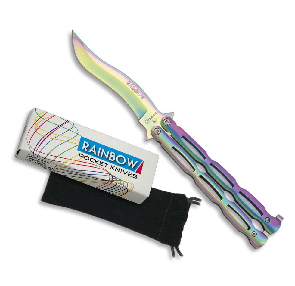 Albainox Couteau papillon Couteau papillon RAINBOW 36297 irisé