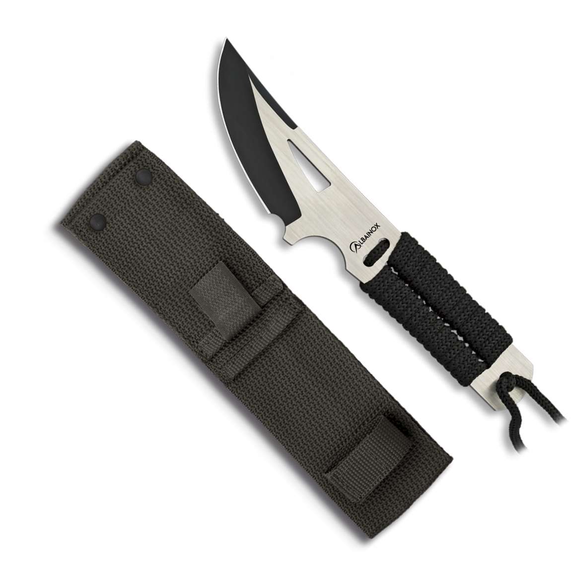 Couteau tactique Albainox 32374 encordé noir - couteau tactique - Albainox