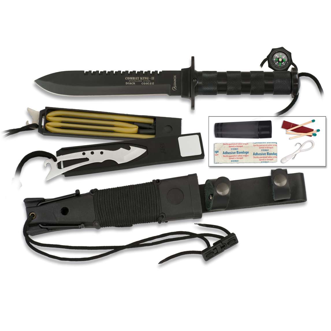 Couteau de survie COMBAT KING 2 31772 noir 28.6 cm - couteau de survie - Albainox