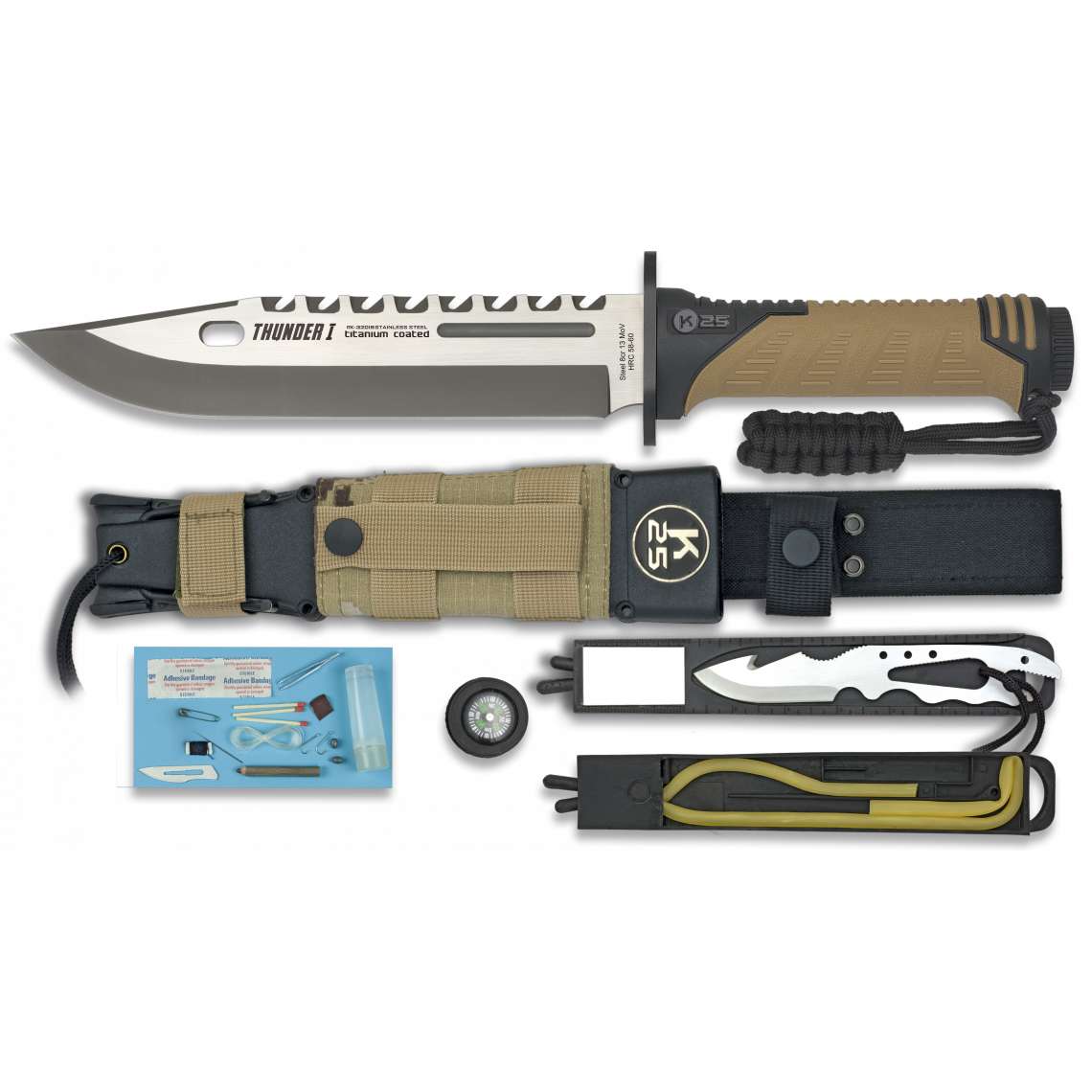 Couteau de survie THUNDER 1 32018 coyote 32.5 cm - couteau de survie - K25