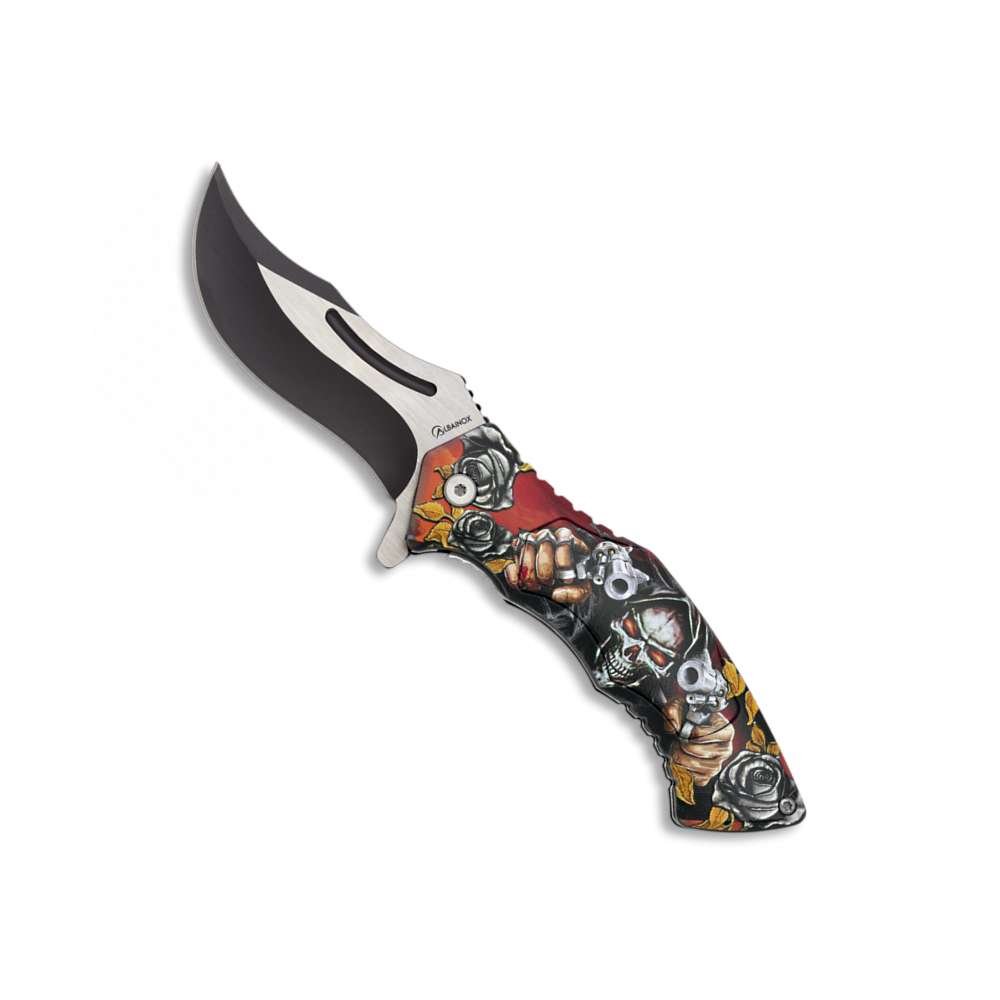 Couteau pliant Albainox 18598 TETE DE MORT 3D - Couteau de poche - Albainox
