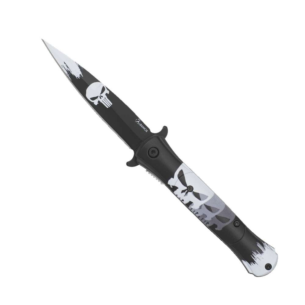 Couteau pliant Albainox 18787 TETE DE MORT blanc/noir - Couteau de poche - Albainox