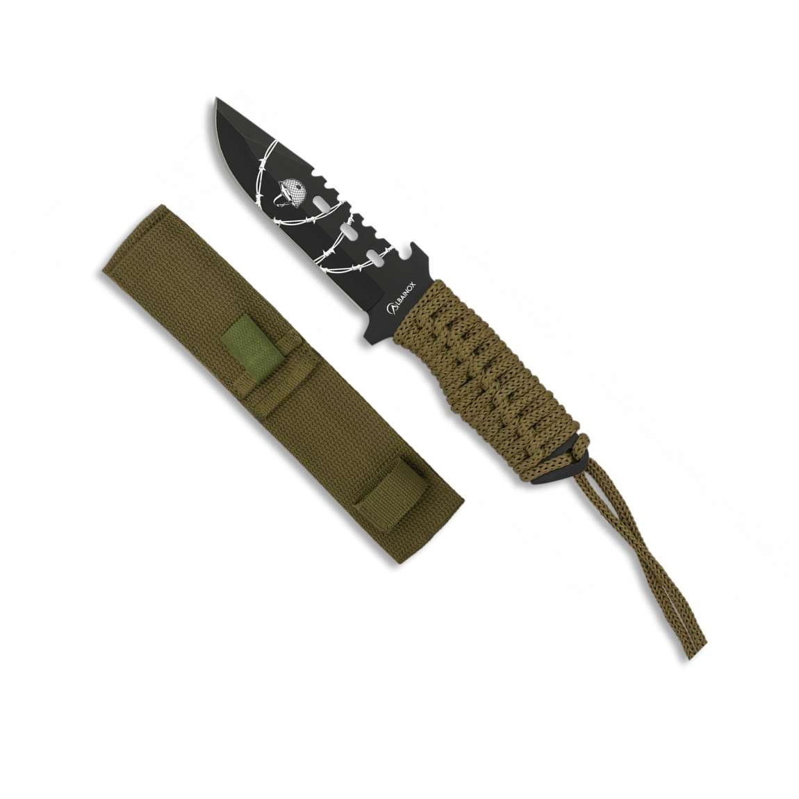 Couteau tactique Albainox 32417 encordé coyote - Couteaux de combat - Albainox