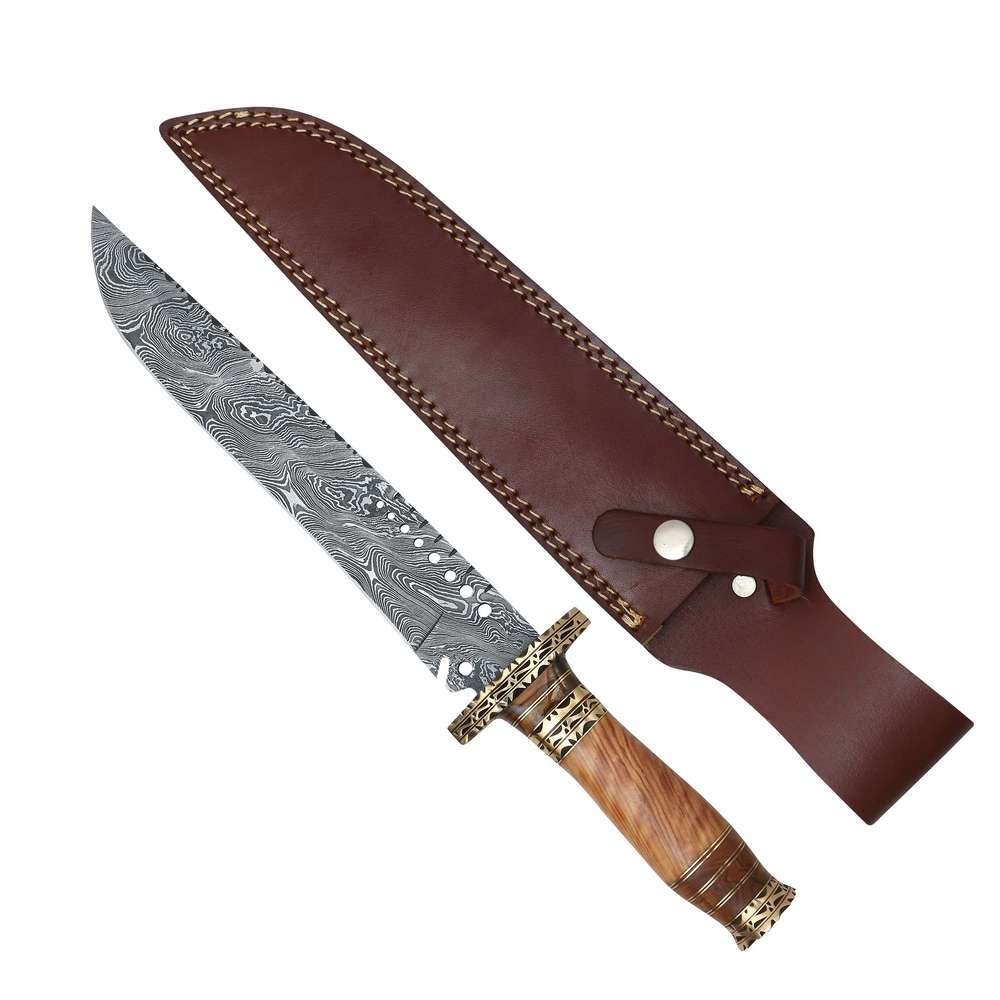 Couteau de chasse 3383 lame damas 25 cm teck - Couteaux de chasse - Fans de couteaux